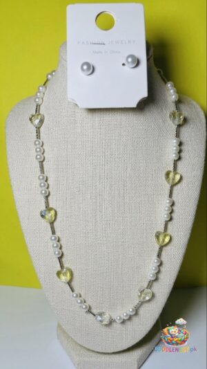 pearl necklace with heart and tops