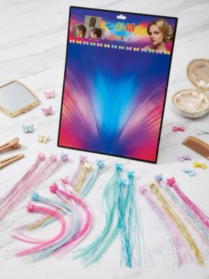multi coloured hair extensions small claw clips