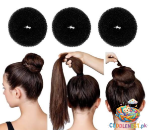 black hair donut bun small